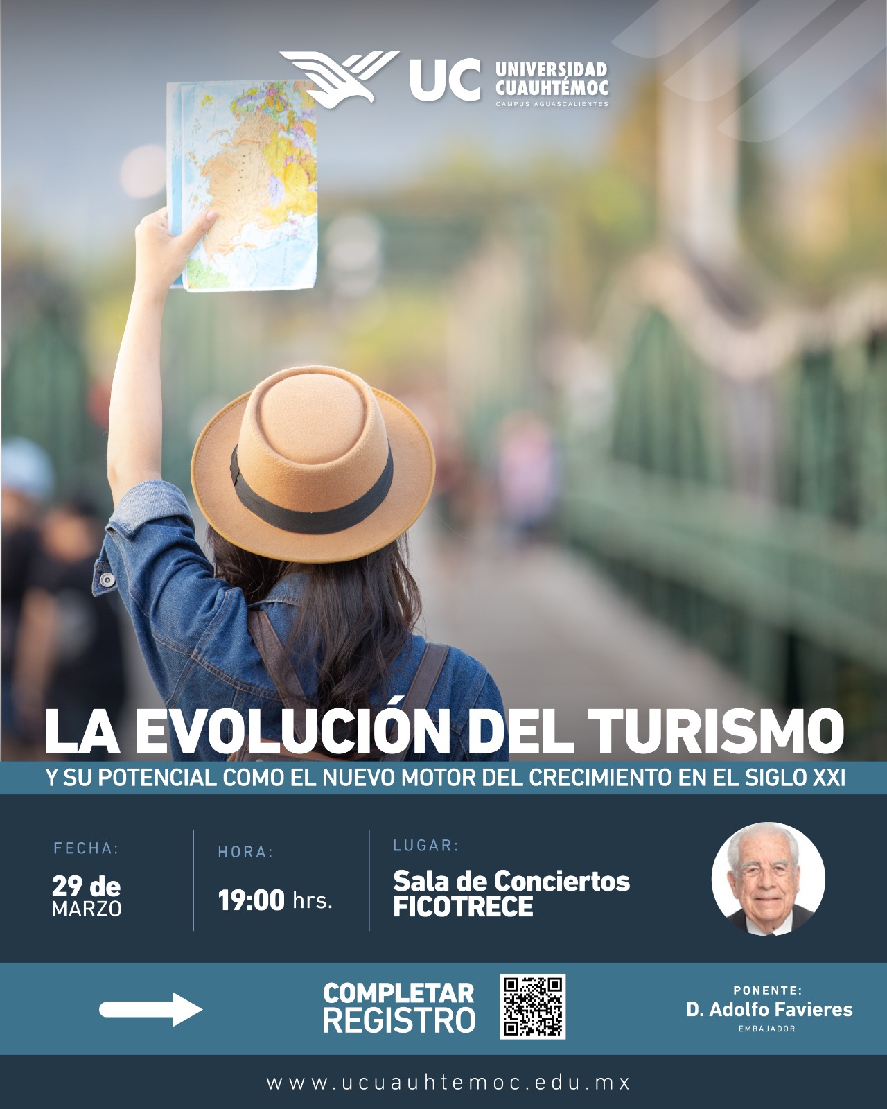Universidad Cuauhtémoc invita a la conferencia del embajador Favieres en relación al turismo