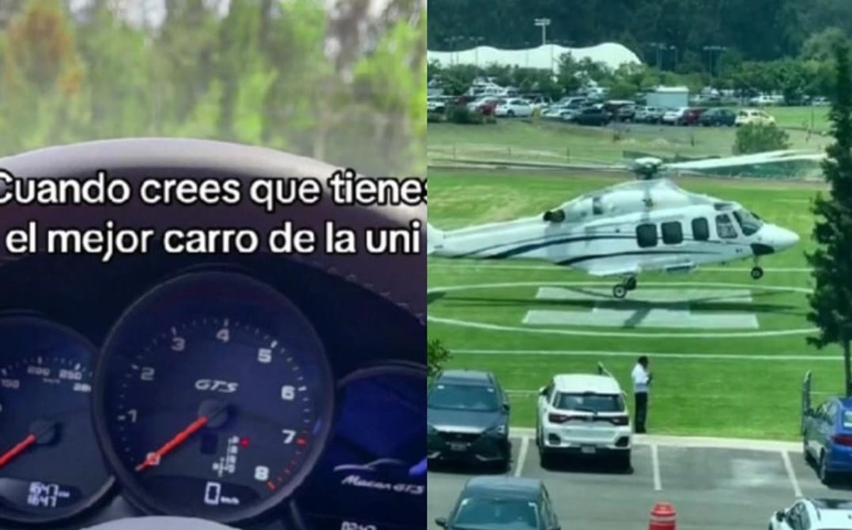 Llega en helicóptero a la universidad y video se viraliza