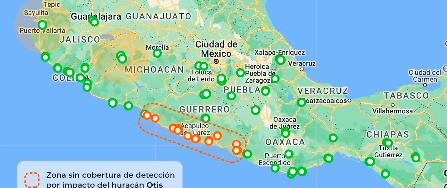 Tras paso del huracán Otis, quedan desconectados sensores de la alerta sismica