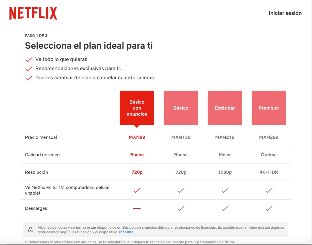 Netflix elimina su plan más básico sin anuncios