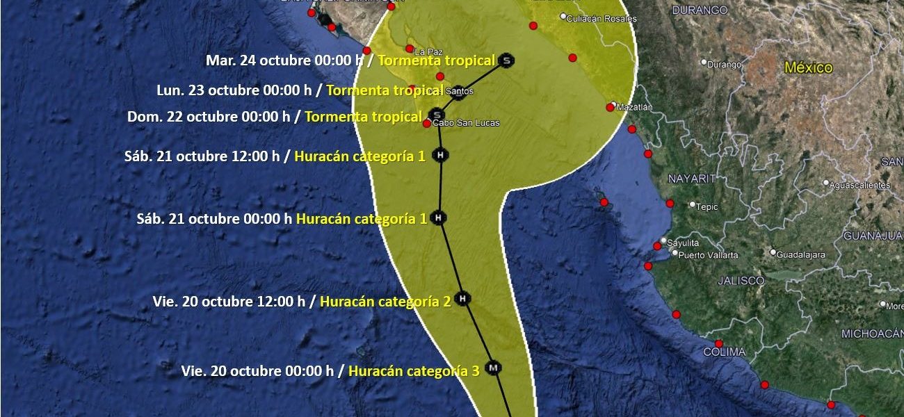 Tormenta Tropical Norma evoluciona a huracán categoría 1