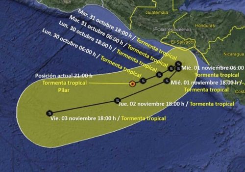 Se forma la tormenta tropical Pilar por Guatemala