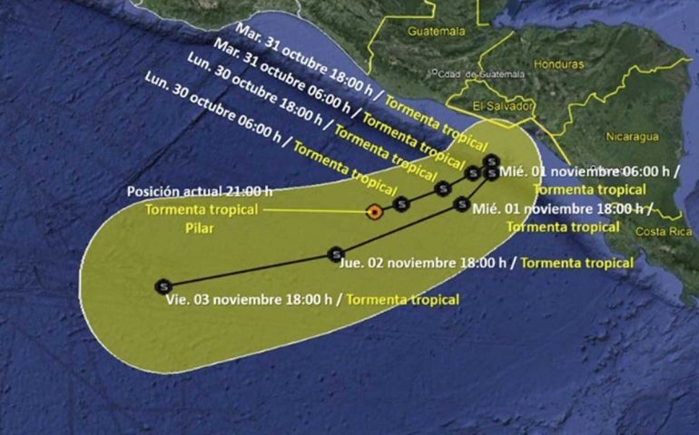 Se forma la tormenta tropical Pilar por Guatemala