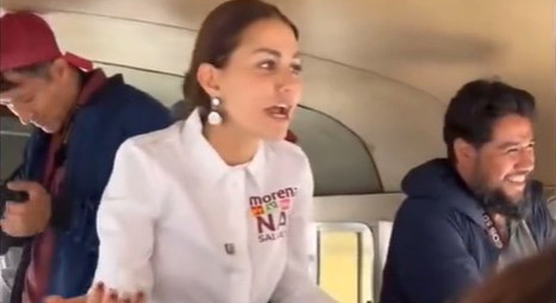 Candidata de Morena se burla de los asaltos al transporte publico en Puebla