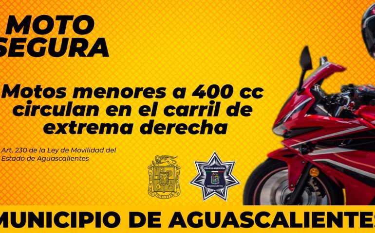 RECUERDA POLICÍA VIAL A MOTOCICLISTAS QUE DEBEN CIRCULAR POR LOS CARRILES DE EXTREMA DERECHA