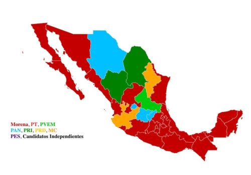 Morena gana el poder en 24 estados, así queda el mapa político en México