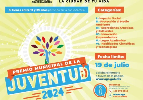 ABREN CONVOCATORIA AL PREMIO MUNICIPAL DE LA JUVENTUD 2024